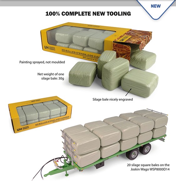 Pack of 20 square silage bales Green - 1:32